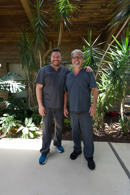 Dr. Barrero and Dr. Linger standing together outside Barrero Dental Boutique